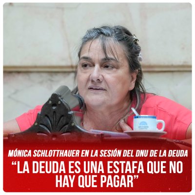 Mónica Schlotthauer en la sesión del DNU de la deuda / “La deuda es una estafa que no hay que pagar”
