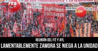 Reunión del FIT y AyL: Lamentablemente Zamora se niega a la unidad