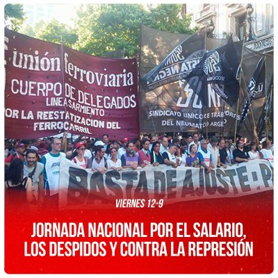 Jornada nacional por el salario, los despidos y contra la represión
