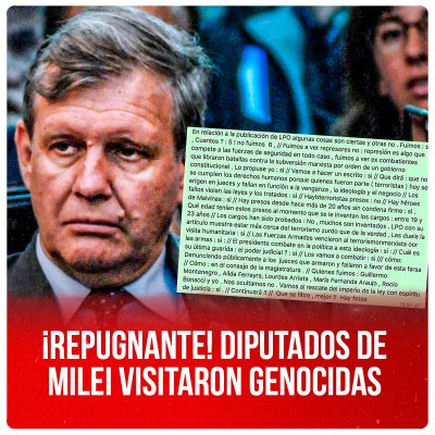 ¡REPUGNANTE! Diputados de Milei visitaron genocidas