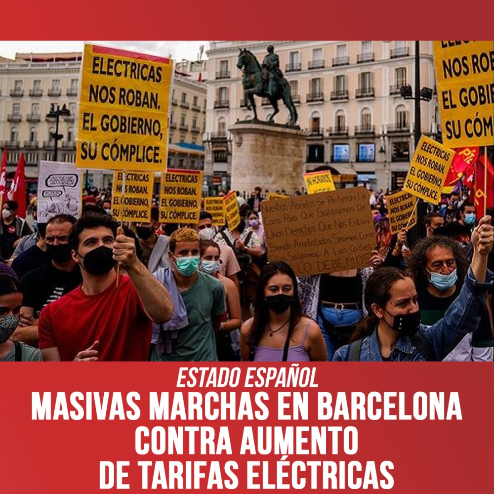 Estado español - Masivas marchas en Barcelona contra aumento de tarifas eléctricas