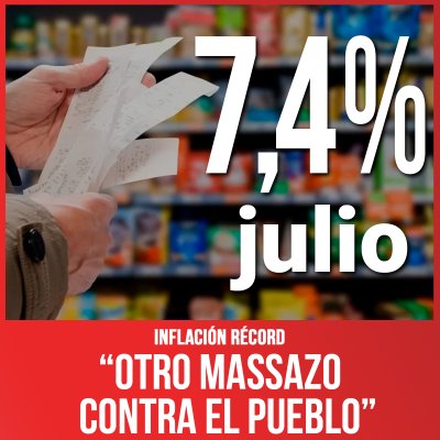 Inflación récord del 7,4% / “Otro massazo contra el pueblo”