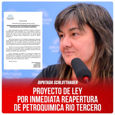 Proyecto de ley por Inmediata reapertura de PETROQUIMICA RIO TERCERO