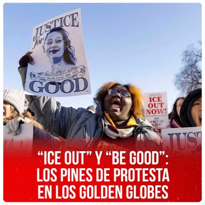 “ICE Out” y “Be Good”: los pines de protesta en los Golden Globes