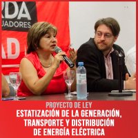 Proyecto de Ley / Estatización de la generación, transporte y distribución de energía eléctrica