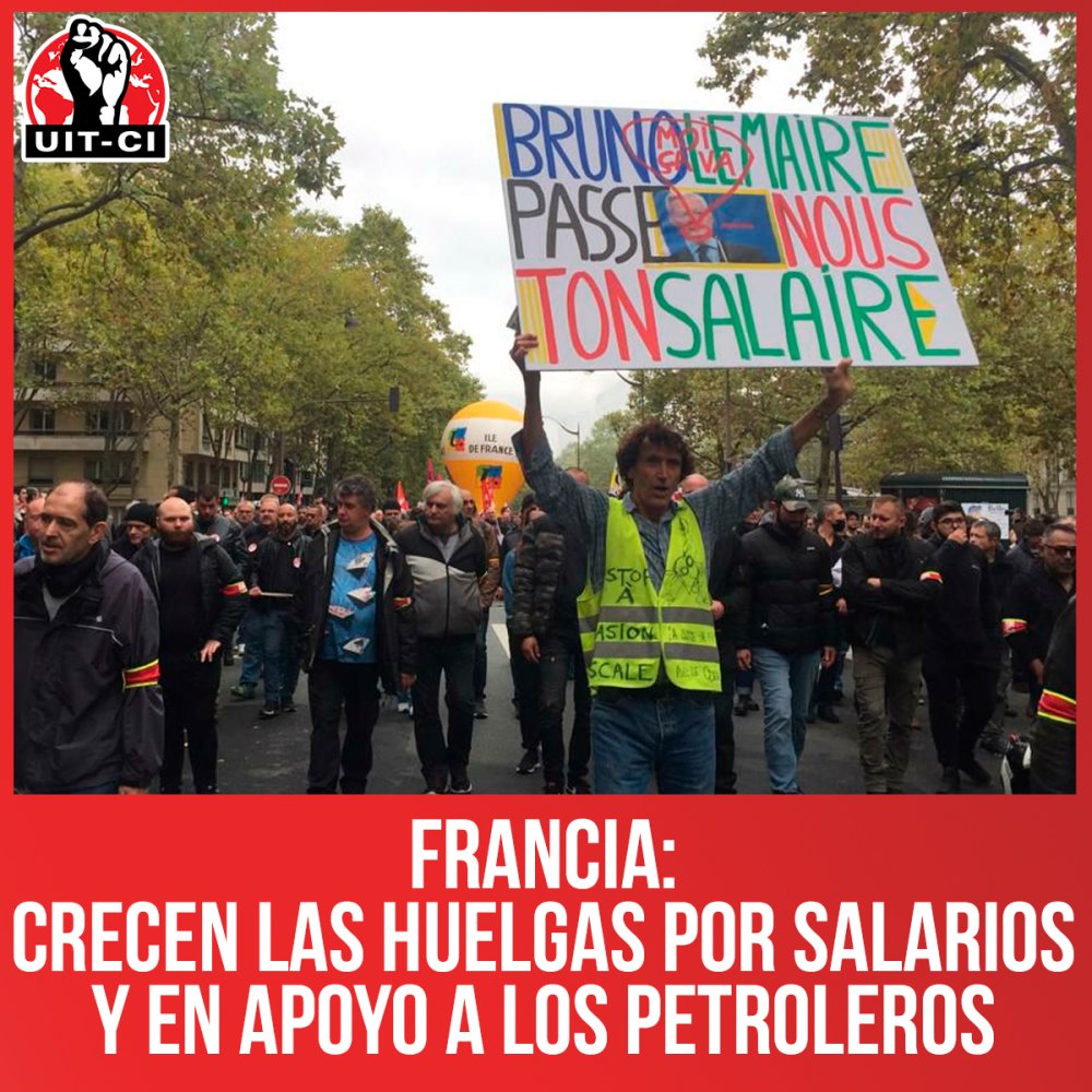 Francia: Crecen las huelgas por salarios y en apoyo a los petroleros