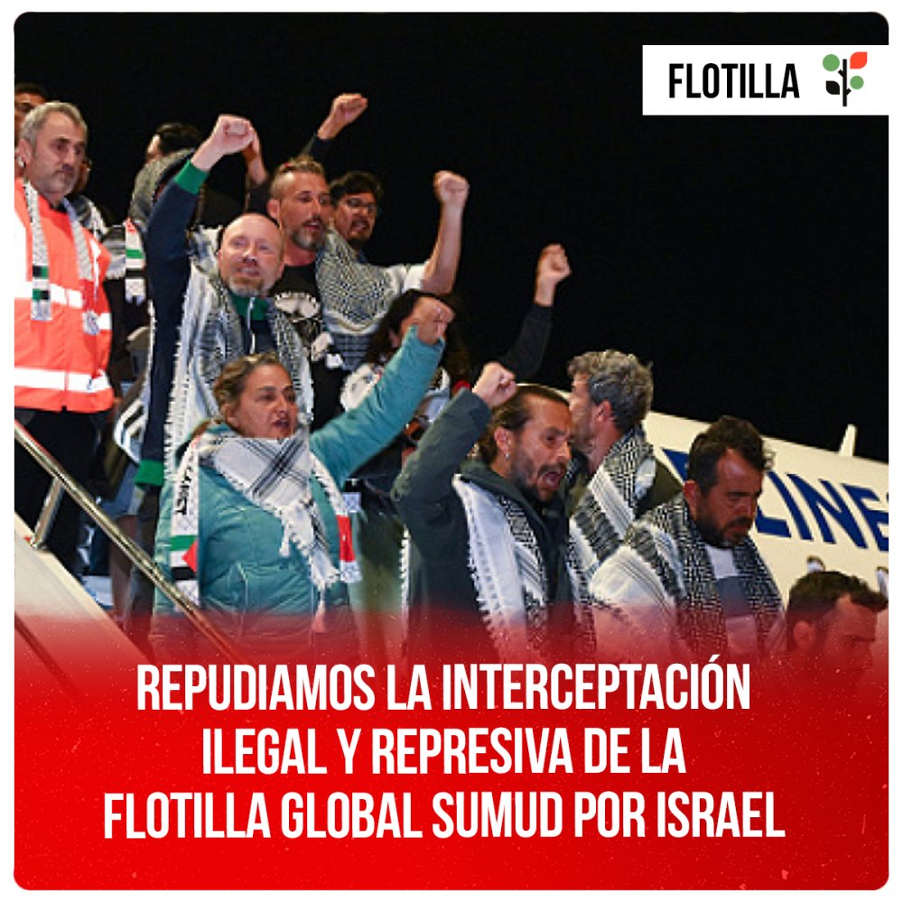 Repudiamos la interceptación ilegal y represiva de la Flotilla Global Sumud por Israel