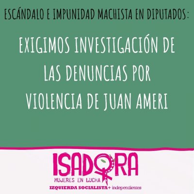 Escándalo e impunidad machista en Diputados: Exigimos investigación de las denuncias por violencia de Juan Ameri