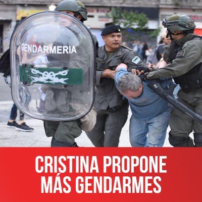 Cristina propone más gendarmes
