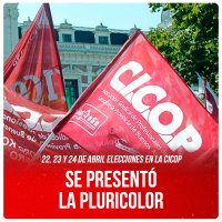 22, 23 y 24/4 elecciones en la Cicop / Se presentó la Pluricolor
