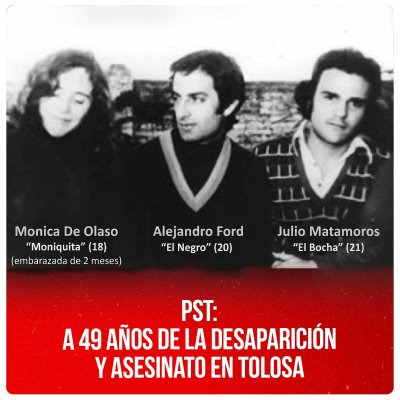 PST: A 49 años de la desaparición y asesinato en Tolosa