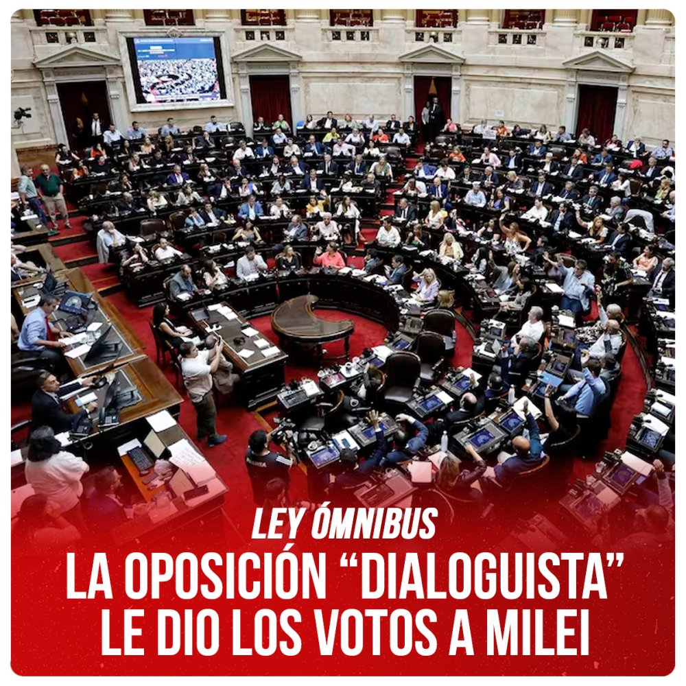 Ley ómnibus / La oposición “dialoguista” le dio los votos a Milei