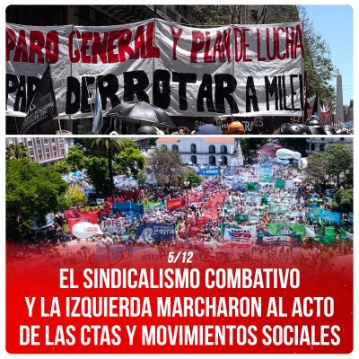 5/12 / El sindicalismo combativo y la izquierda marcharon al acto de las CTAs y movimientos sociales