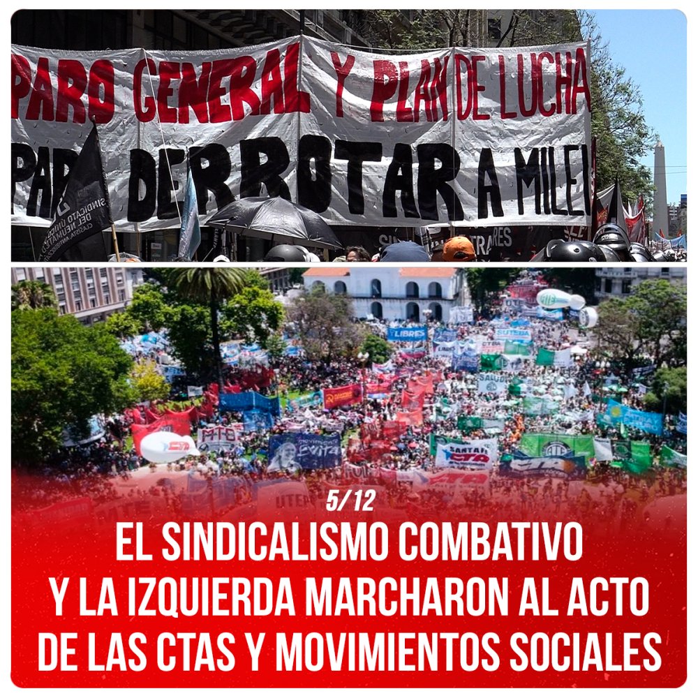 5/12 / El sindicalismo combativo y la izquierda marcharon al acto de las CTAs y movimientos sociales