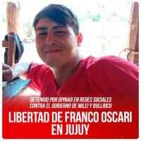 Detenido por opinar en redes sociales contra el gobierno de Milei y Bullrich / Libertad de Franco Oscari en Jujuy