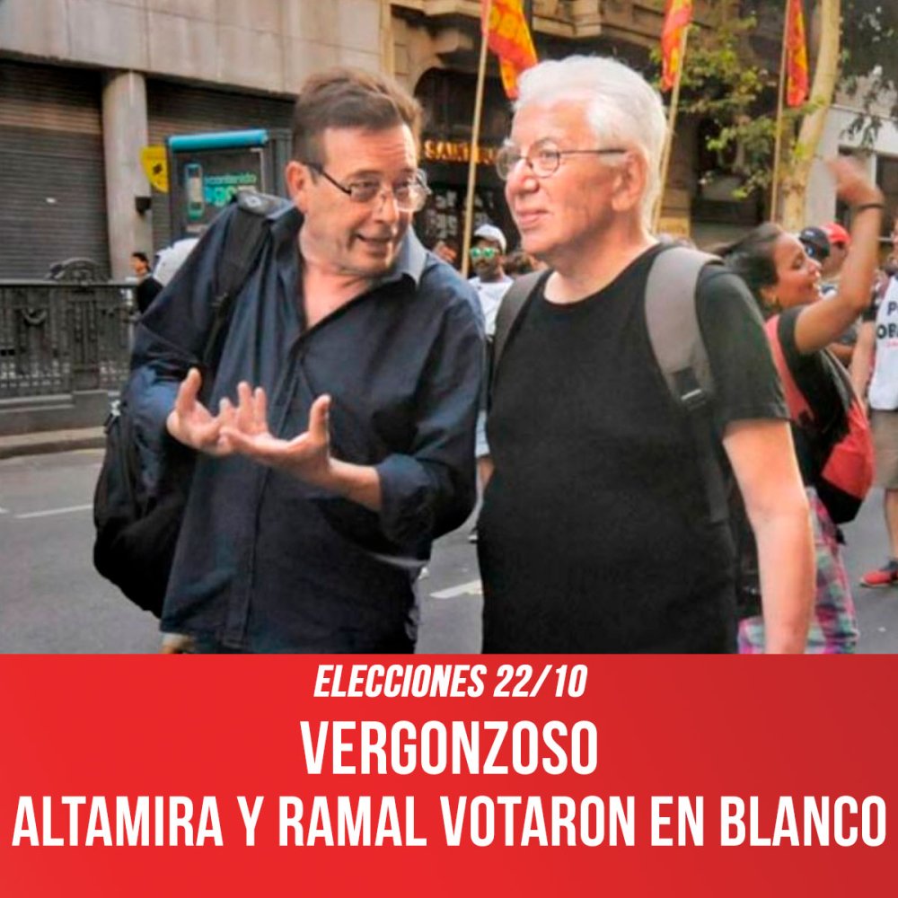 Elecciones 22/10 - Vergonzoso. Altamira y Ramal votaron en blanco