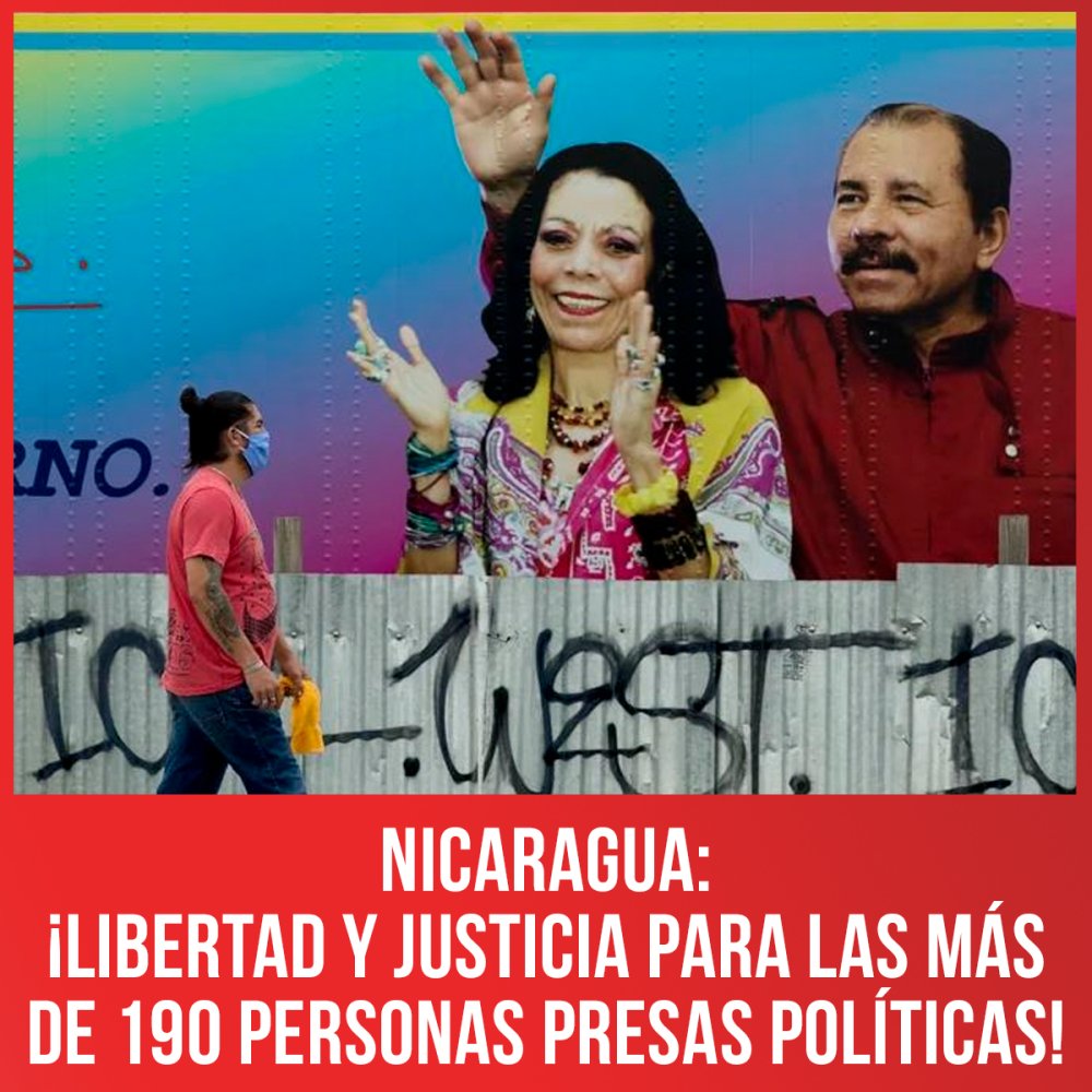 Nicaragua: ¡Libertad y justicia para las más de 190 personas presas políticas!