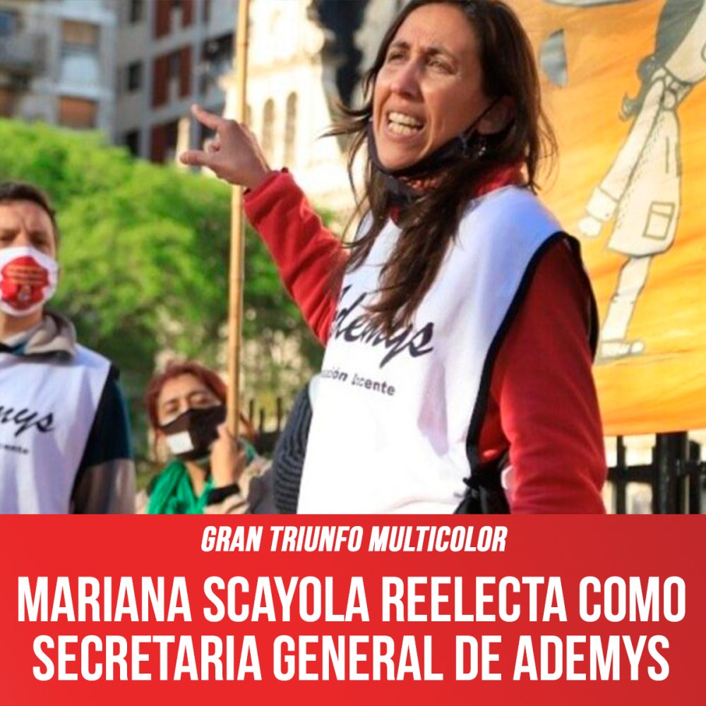 Gran triunfo Multicolor / Mariana Scayola reelecta como secretaria general de Ademys