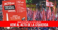 Sábado 5 de octubre a las 15 en el Obelisco: Vení al acto de la izquierda