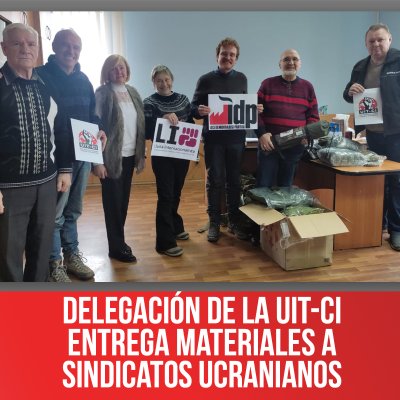 Delegación de la UIT-CI entrega materiales a sindicatos ucranianos