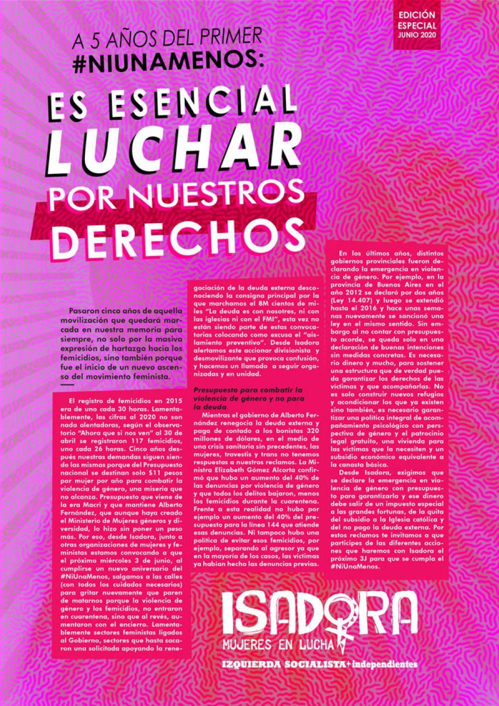A cinco años del primer #NiUnaMenos: Es esencial luchar por nuestros derechos