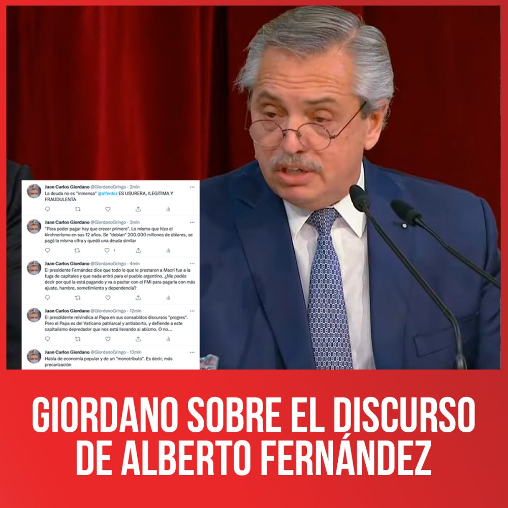 Giordano sobre el discurso de Alberto Fernández