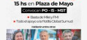 Acto unitario del 1º de mayo / “Pollo” Sobrero y diputado Giordano en Plaza de Mayo