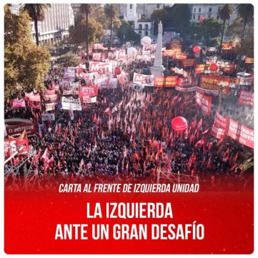 Carta al Frente de Izquierda Unidad / La izquierda ante un gran desafío