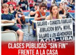 Clases públicas “sin fin” frente a la casa del deslomado Adorni