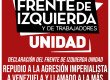 Declaración del Frente de Izquierda Unidad / Repudio a la agresión imperialista a Venezuela y llamado a la más amplia movilización