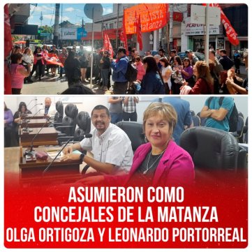 Asumieron como concejales de La Matanza Olga Ortigoza y Leonardo Portorreal