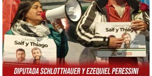 Diputada Schlotthauer y Ezequiel Peressini / Llegaron a Argentina luego de ser secuestrados por Israel