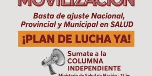 Miércoles 20 de mayo 13 horas Ministerio de Salud / Basta de ajuste nacional, provincial y municipal en salud