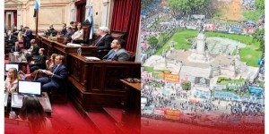 Tras una feroz represión, el gobierno logró media sanción para la reforma laboral esclavista