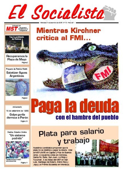 Tapa de El Socialista