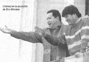 Chavez en la asunción de Evo Morales