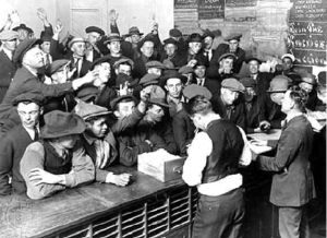 Desocupados solicitando trabajo, Los Angeles, 1930