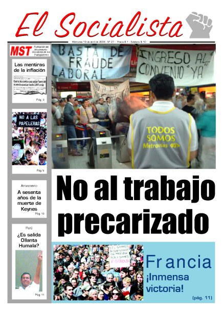 Tapa de El Socialista