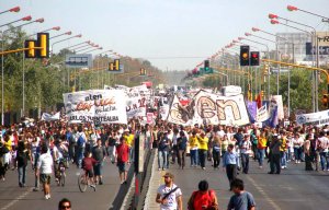 Vista de la enorme marcha protagonizada en Neuqun
