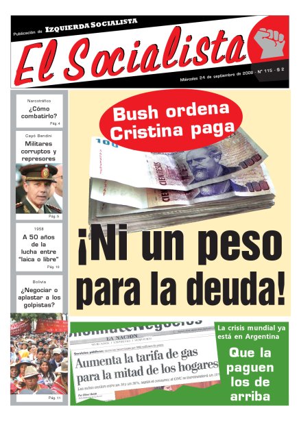 Tapa de El Socialista