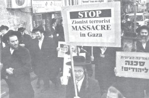 Manifestacin de protesta de judios ortodoxos antisionistas. Jerusaln, febrero 2009