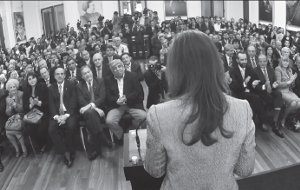 Cristina anunciando la reforma en la Casa Rosada