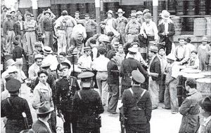 Petroleros en huelga en 1937