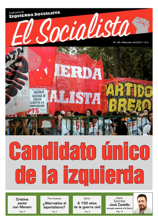 Tapa de El Socialista