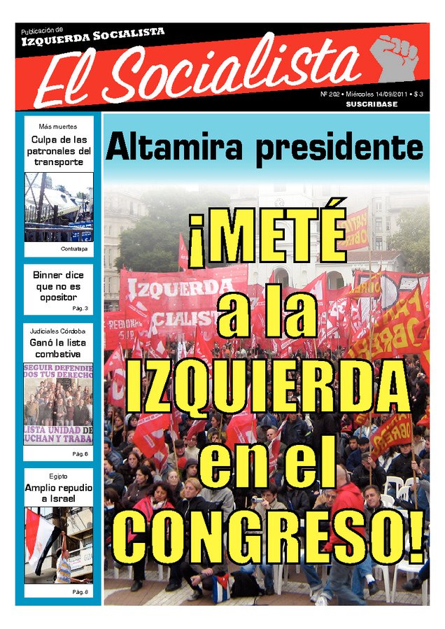 Tapa de El Socialista