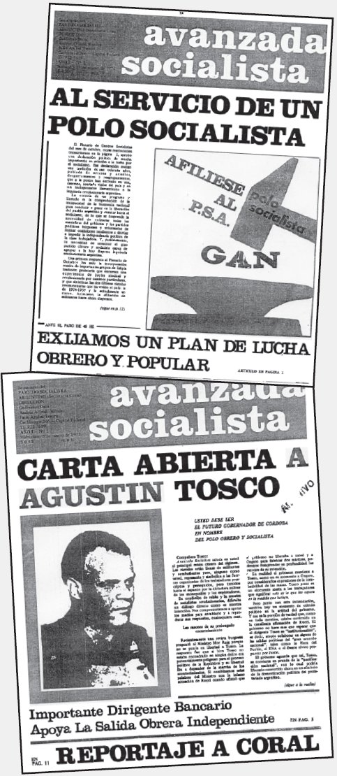 Avanzada Socialista, arriba N 1 1/3/1972, abajo N 2, 8/3/1972