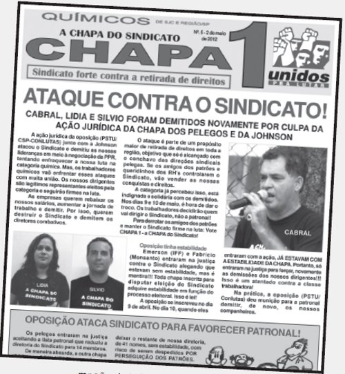 Volante de campa�a de la Lista 1 denunciando el grave hecho