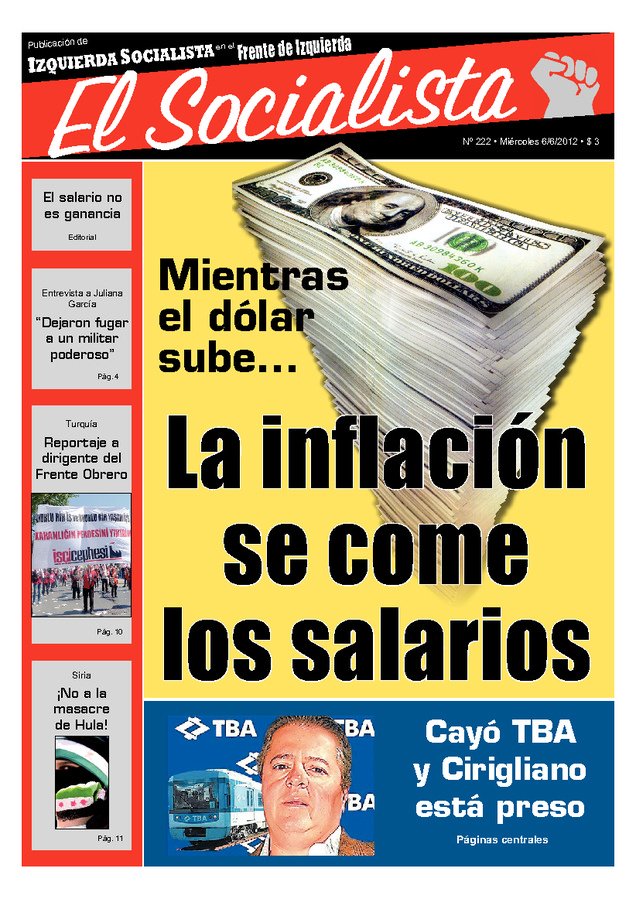 Tapa de El Socialista