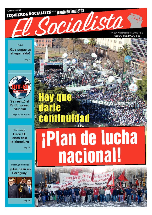 Tapa de El Socialista