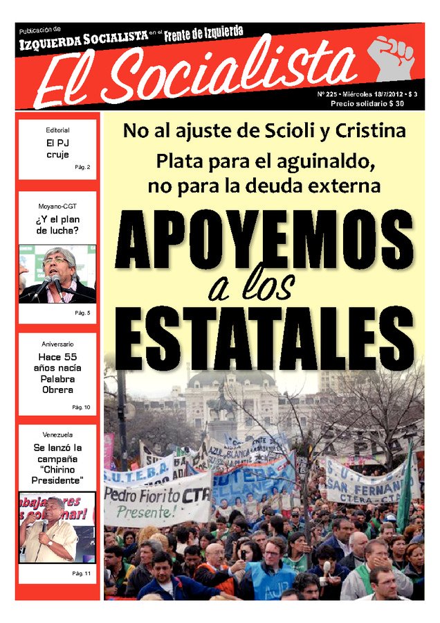 Tapa de El Socialista